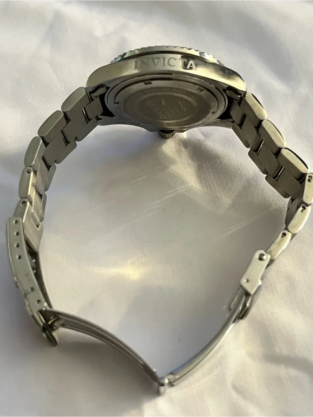 Invicta Silver-Tone Watch with Black Dial